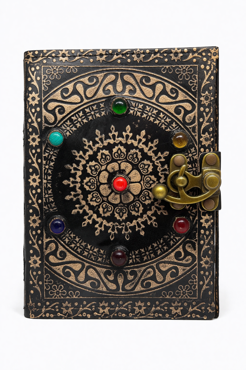 7 CHAKRA's Stones Leather Journal