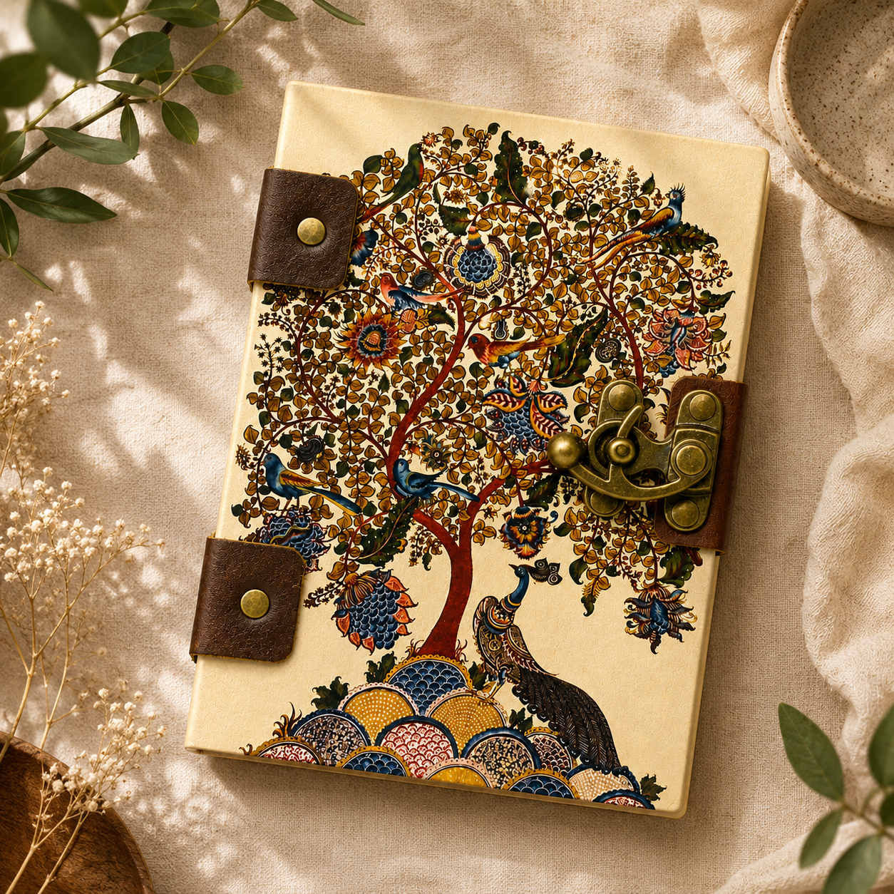 PINN KALAMKARI LEATHER PRINTED L NBK